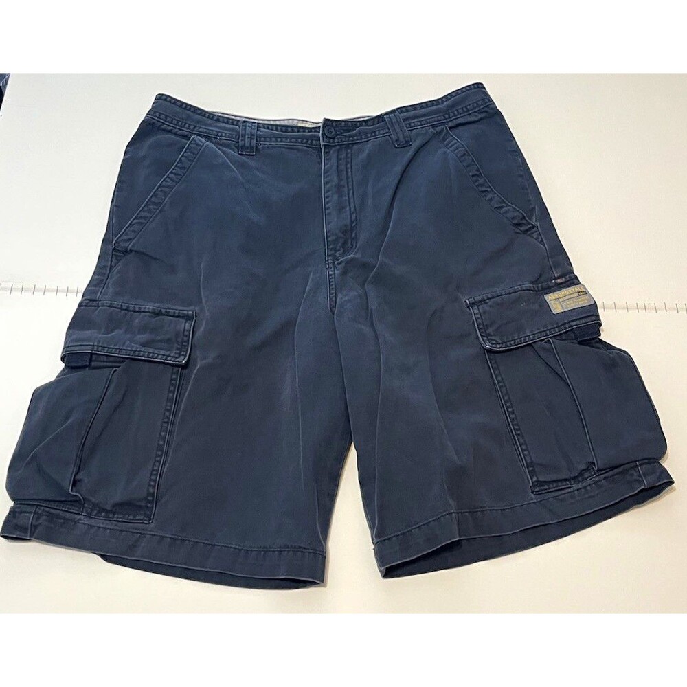 Aéropostale A87 Mens Navy Cargo Shorts Cotton Twill Solid Cargo Pockets SIZE 33”